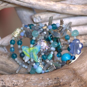 Blue Carnival spiral collection.